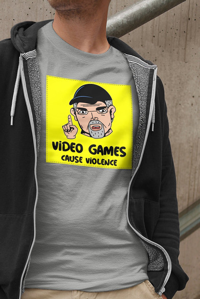 Koszulka z naszywką Video games...