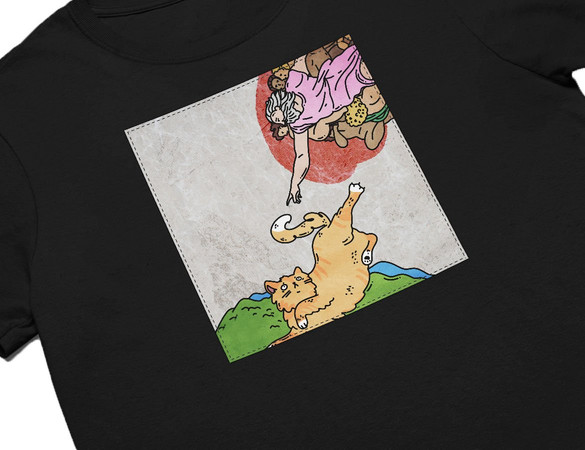 Koszulka z naszywką CAT PARODY: Stworzenie Adama