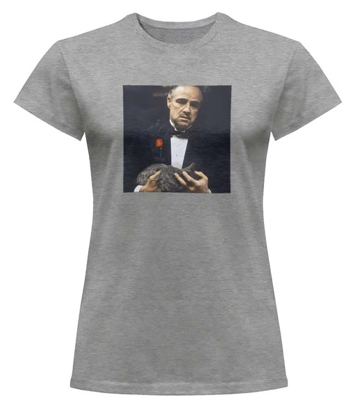 Bluzka damska z naszywką The Godfather with cat