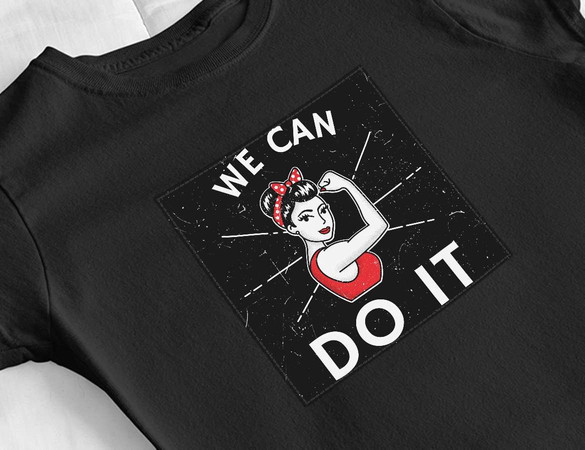 Bluzka damska z naszywką We Can Do It