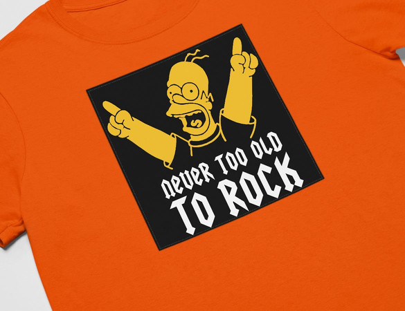 Koszulka z naszywką Never too old to rock