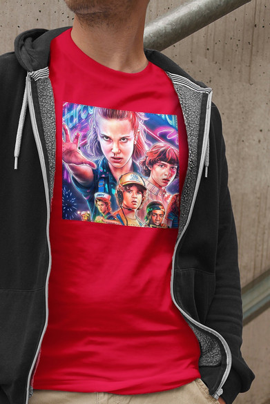 Koszulka z naszywką Stranger Things squad 1