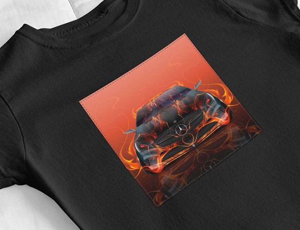 Bluzka damska z naszywką Mercedes-fire