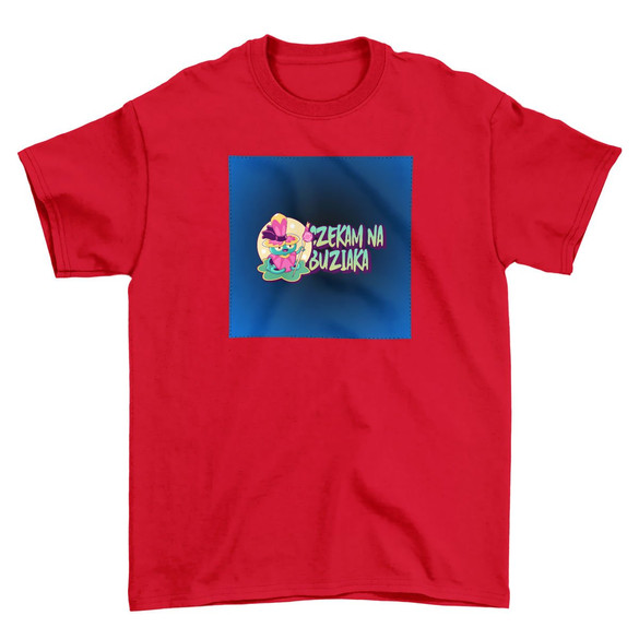 Koszulka z naszywką Czekam na buziaka