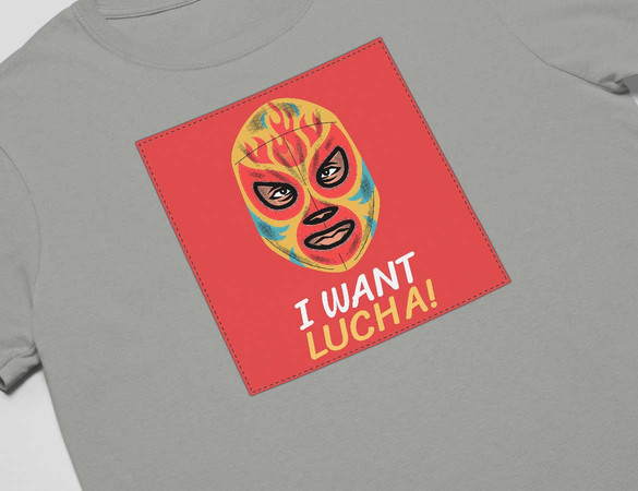 Koszulka z naszywką I want Lucha