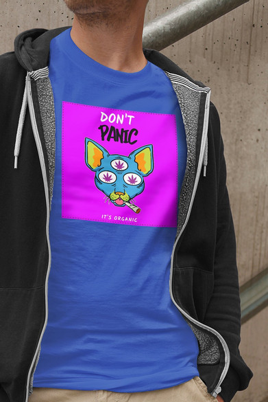 Koszulka z naszywką Don't panic is organic
