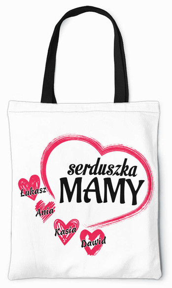 Torba na ramię SERDUSZKA MAMY + IMIĘ