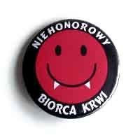 Przypinka średnia NIEHONOROWY BIORCA KRWI - 01