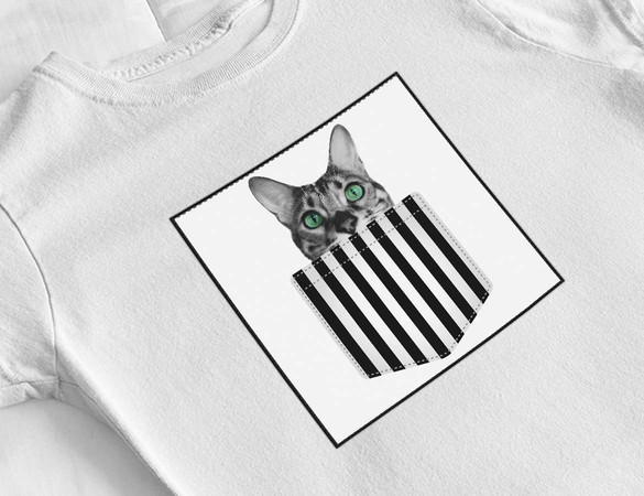 Bluzka damska z naszywką Cat pocket