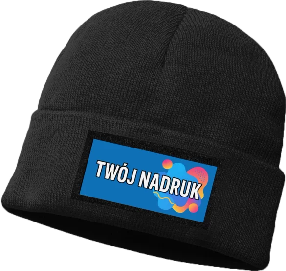 Czapka z naszywką nadruk własny zimowa