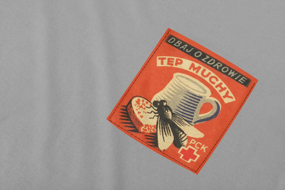 Koszulka z kieszonką TĘP MUCHY PLAKAT PRL