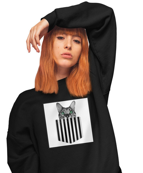 Bluza z naszywką Cat pocket
