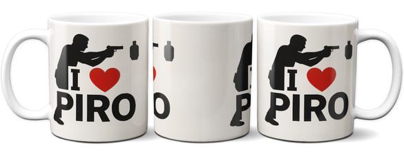 Kubek dla strzelca I LOVE PIRO
