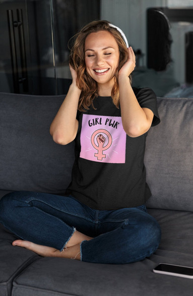 Bluzka damska z naszywką Girl PWR