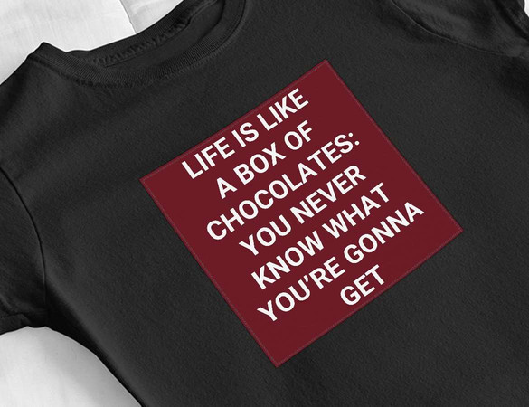 Bluzka damska z naszywką Forrest G. life is like