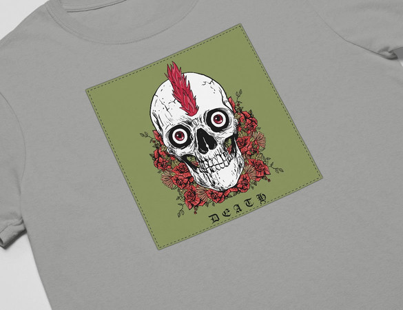 Koszulka z naszywką Skull : Death