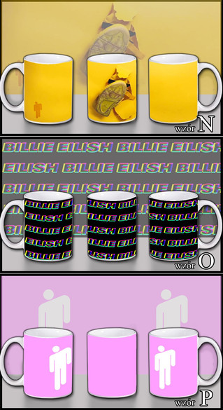 BILLIE EILISH Zestaw poduszka kubek WZORY+GRATIS