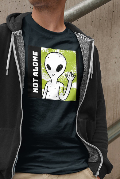 Koszulka z naszywką Not alone