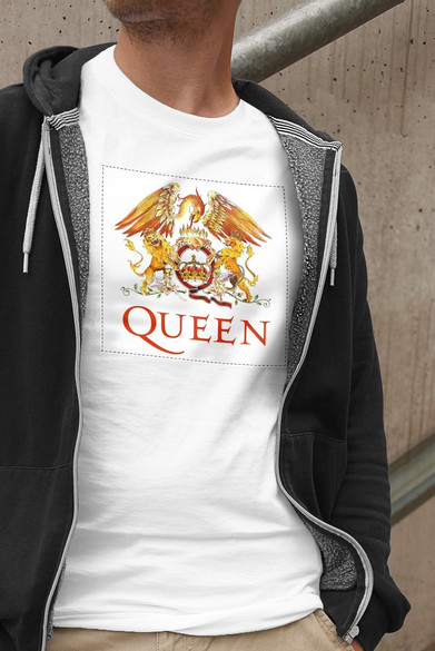 Koszulka z naszywką Queen logo white