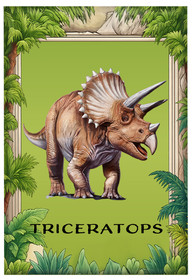 Magnes Dinozaury Triceratops + imię dziecka