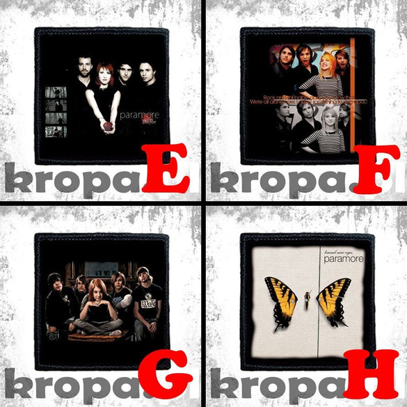 Naszywka PARAMORE 8 X 8 cm Dużo Wzorów!