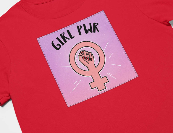 Koszulka z naszywką Girl PWR