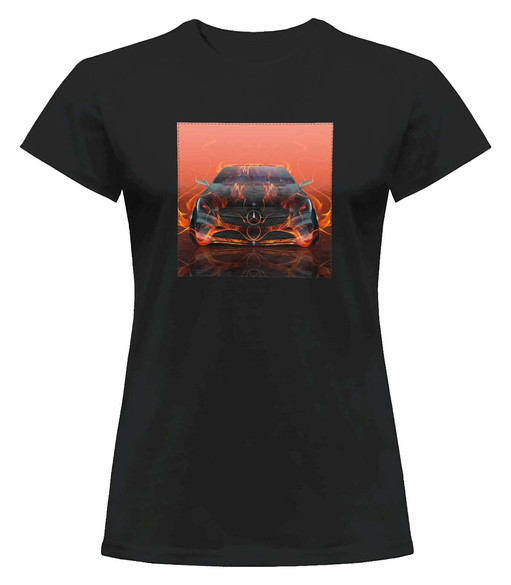 Bluzka damska z naszywką Mercedes-fire