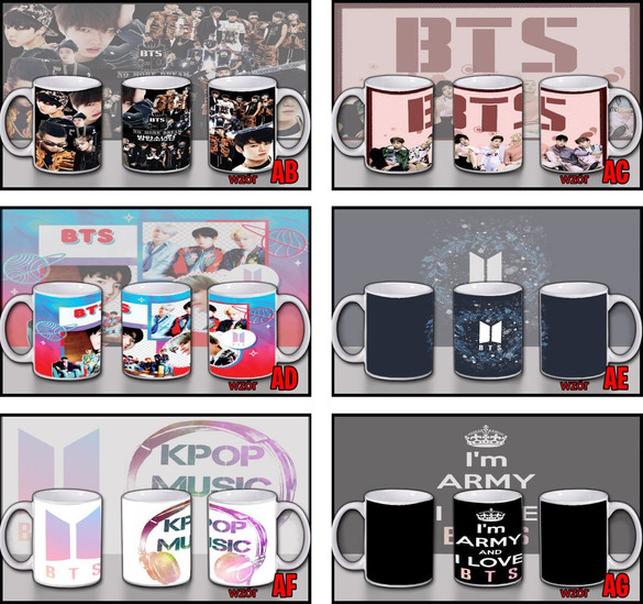 Kubek BTS k-pop WZORY z Polski imię gratis
