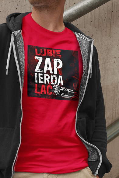 Koszulka z naszywką Lubię zapierd..lać 04