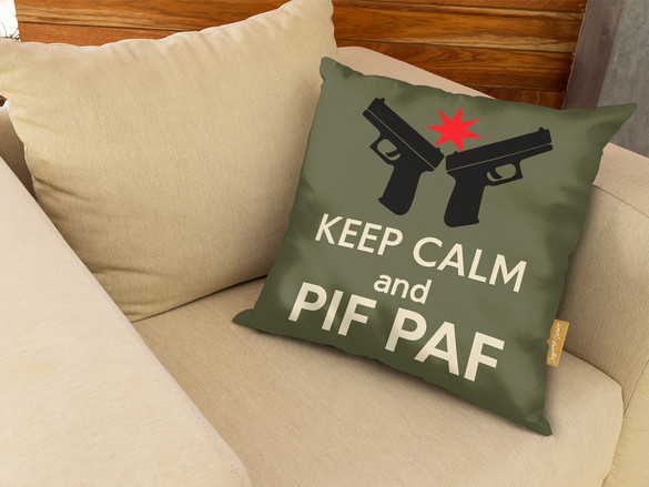 Poduszka dla strzelca Keep Calm And Pif Paf 40x40cm