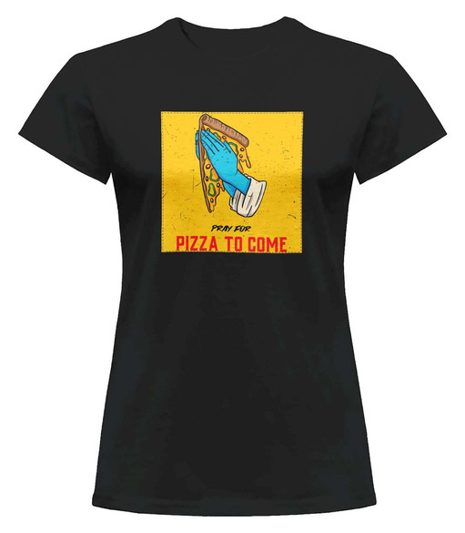 Bluzka damska z naszywką Pray for pizza