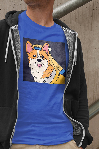 Koszulka z naszywką DOG PARODY:  Dziewczyna z perłą 