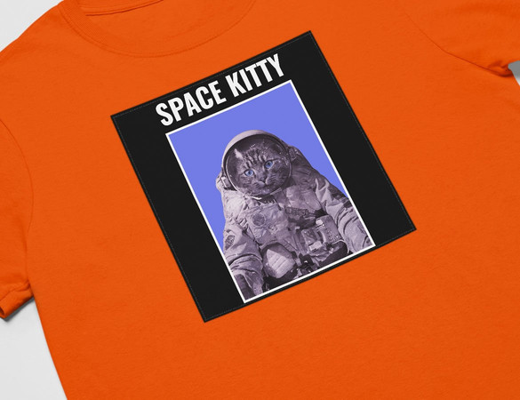 Koszulka z naszywką Space kitty