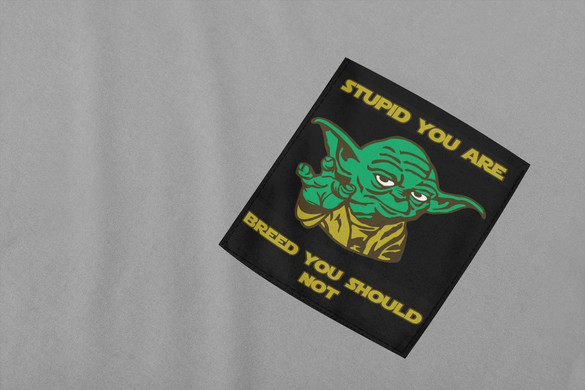 Koszulka z kieszonką STUPID YOU ARE ..YODA