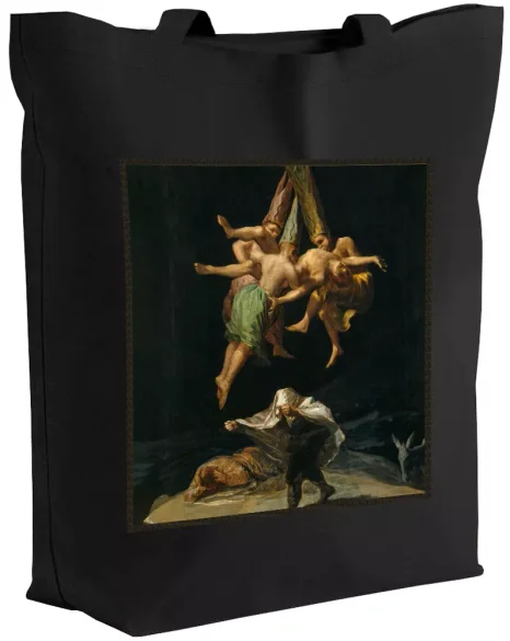 Torba z naszywką Lot czarowników Francisco Goya czarna