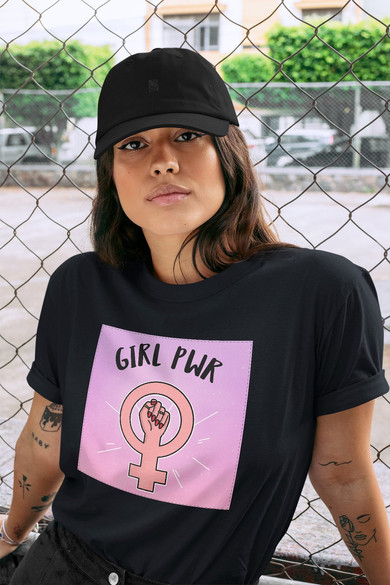 Koszulka z naszywką Girl PWR