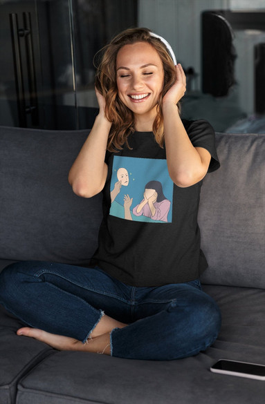 Bluzka damska z naszywką Put on a mask