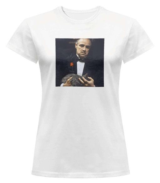 Bluzka damska z naszywką The Godfather with cat