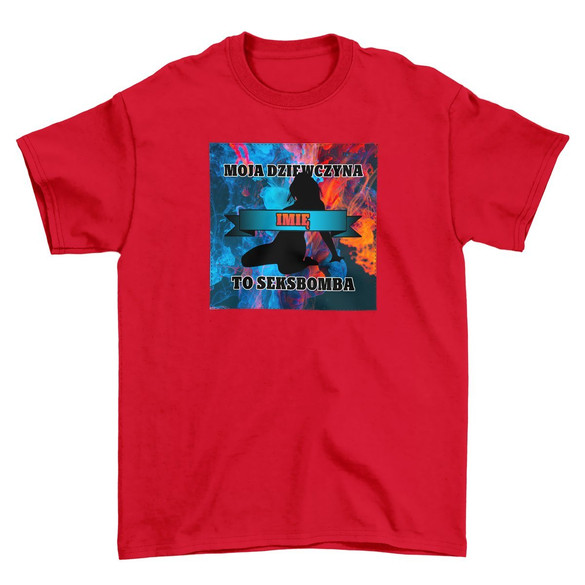 Koszulka z naszywką na Walentynki TWÓJ NAPIS