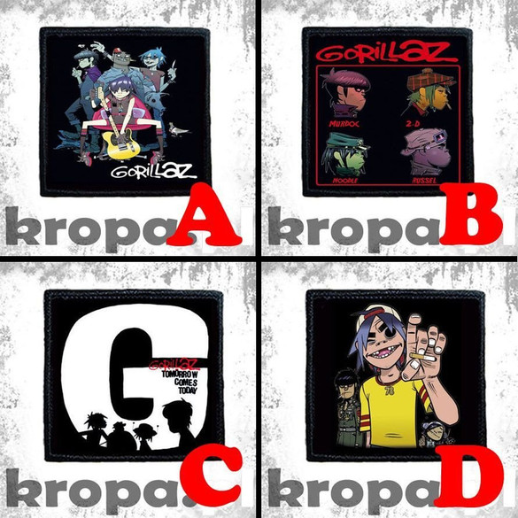 Naszywka GORILLAZ 10 x 10 cm Dużo Wzorów!