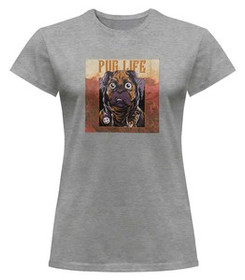 Bluzka damska z naszywką PUG LIFE