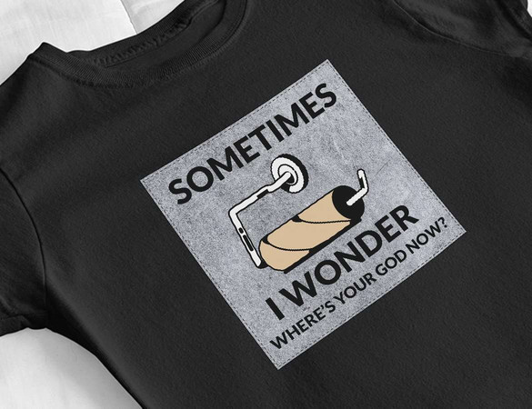 Bluzka damska z naszywką Where's your God...