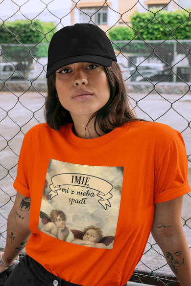 Koszulka z naszywką na Walentynki TWÓJ NAPIS