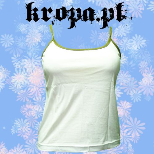 Bluzka damska na ramiączka BIAŁO KHAKI