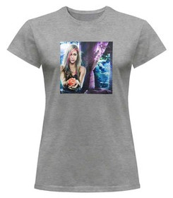 Bluzka damska z naszywką Avril Lavigne rose