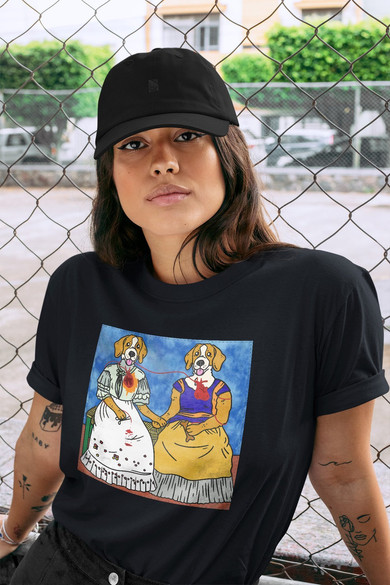 Koszulka z naszywką DOG PARODY: Dwie Fridy