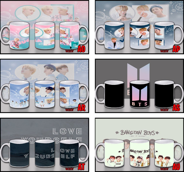 Kubek BTS k-pop WZORY z Polski imię gratis