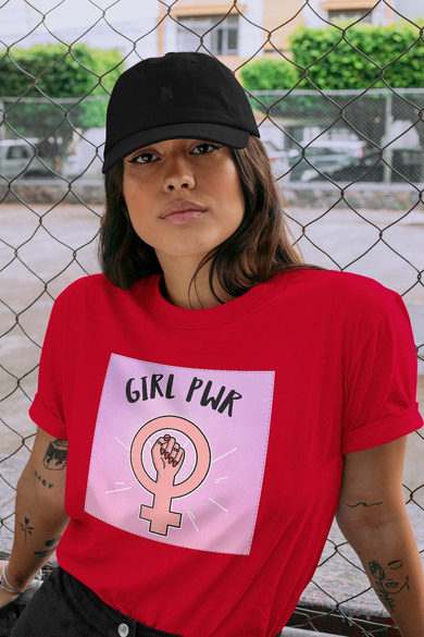 Koszulka z naszywką Girl PWR