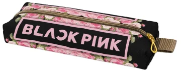 Piórnik szkolny prostokątny BLACKPINK z różami i imieniem – personalizowany