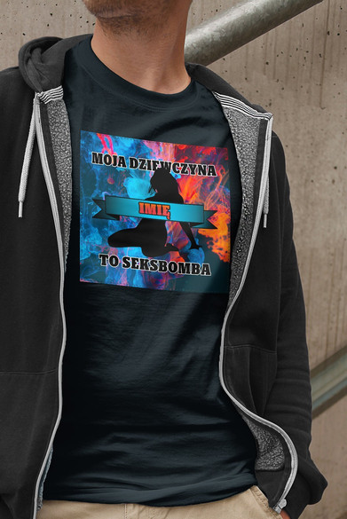 Koszulka z naszywką na Walentynki TWÓJ NAPIS